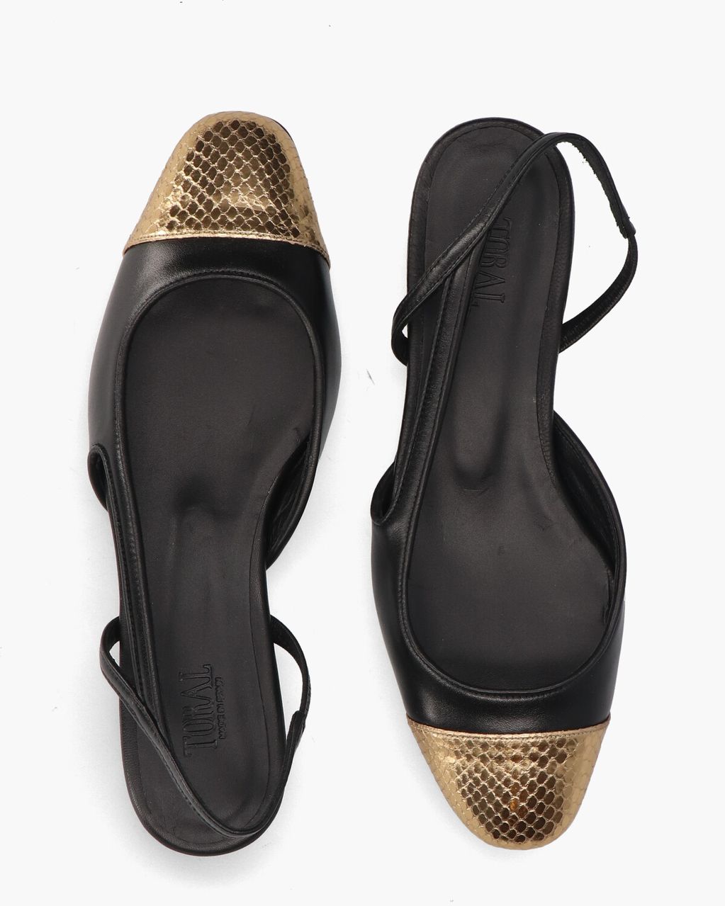 Toral Luisa Zwart/Goud Damesloafers