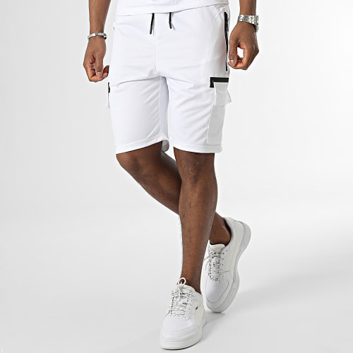 Ensemble Tee Shirt Et Short Cargo Blanc