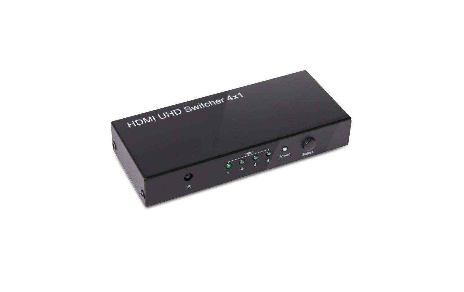 Switchbox HDMI 2.0 UHD, 4 PortHDMI 4K 60Hz UHD SwitchBox mit 4 Ports