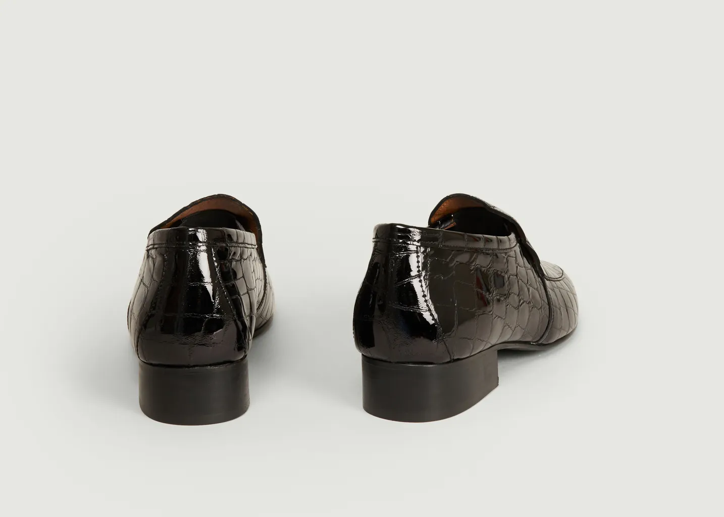 Mocassins en cuir façon croco Léo Anne Thomas Chaussures