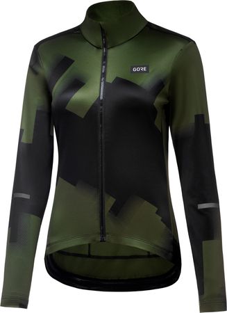PROGRESS Damen-Thermo-Langarmtrikot  blackutility green  36