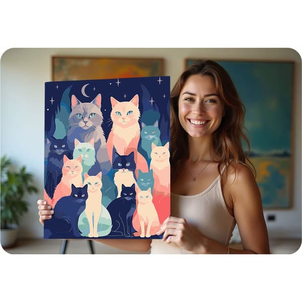Maleri etter tall 40x50 cm Massido Cats