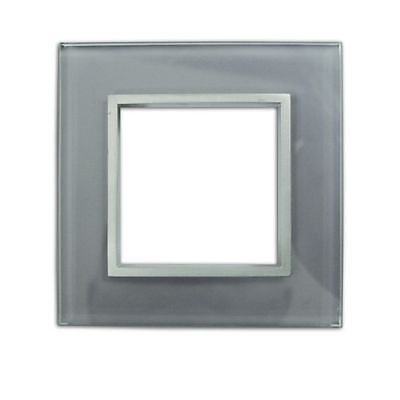 Plaque de finition Colours Kalya simple verre graphite