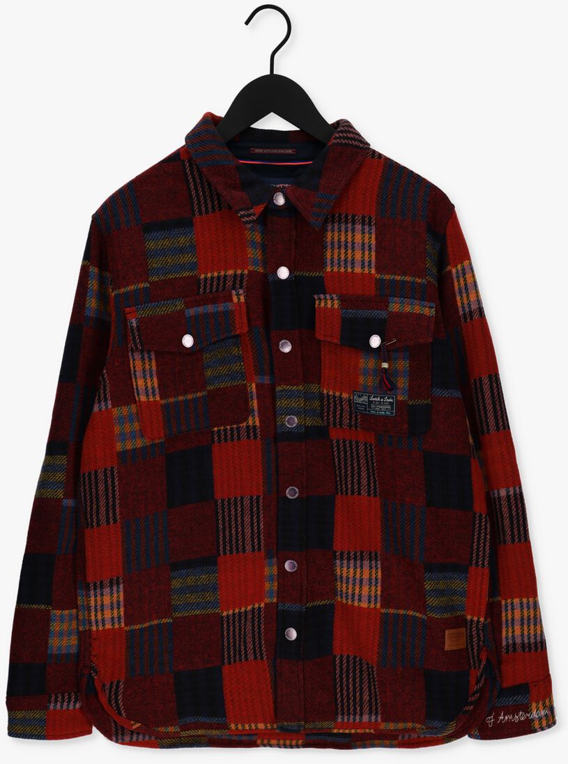 SCOTCH & SODA rode scotch & soda overshirt jacquard patchwork-check overshirt