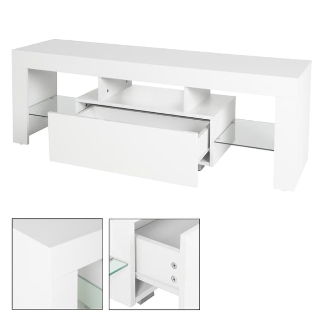 ML-Design Moderne TV Lowboard TV-stativ med LED Beleuchting for tv, 130x49x45cm,