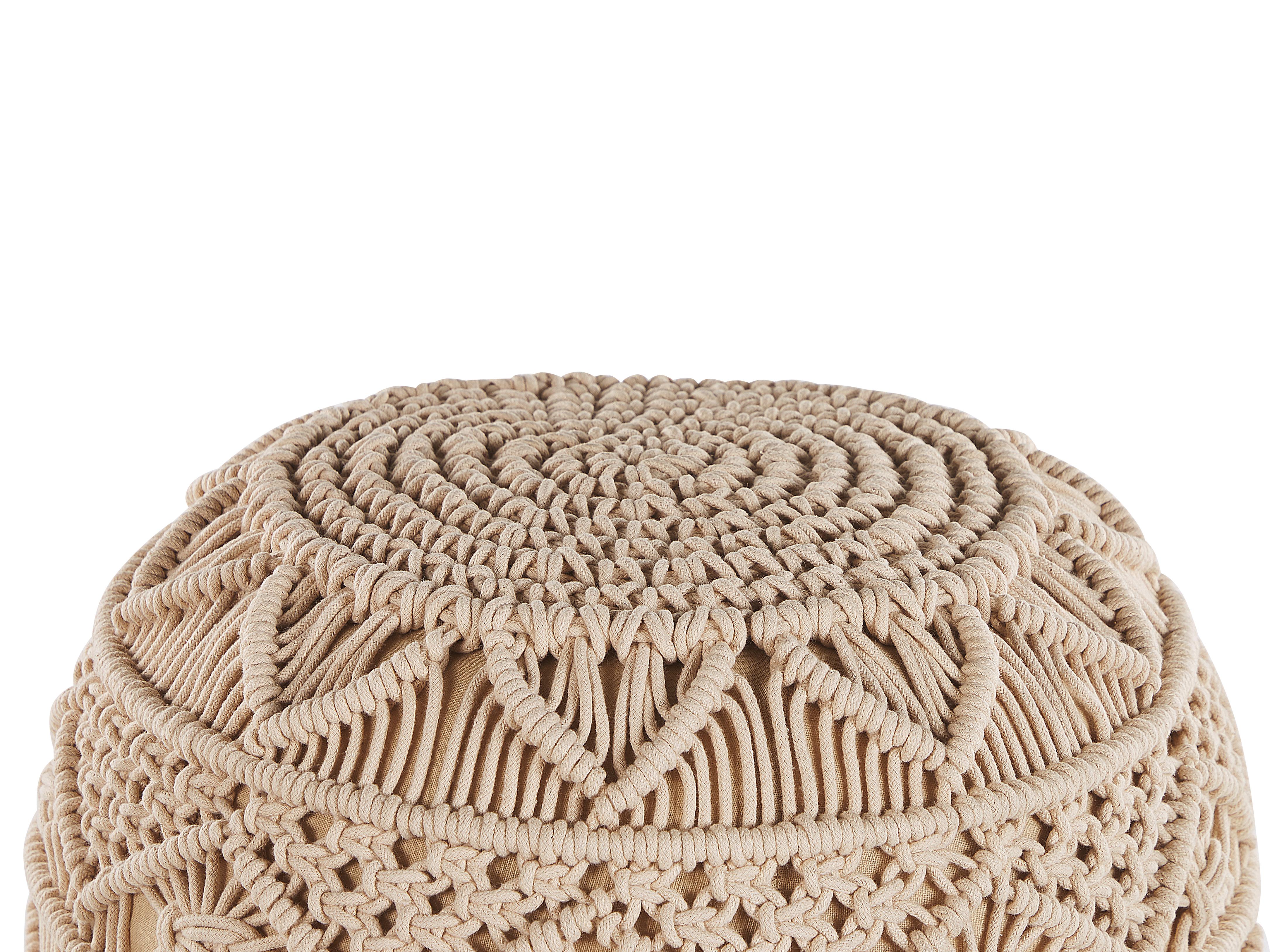 Poef Macramé KAYSERI Katoen Beige