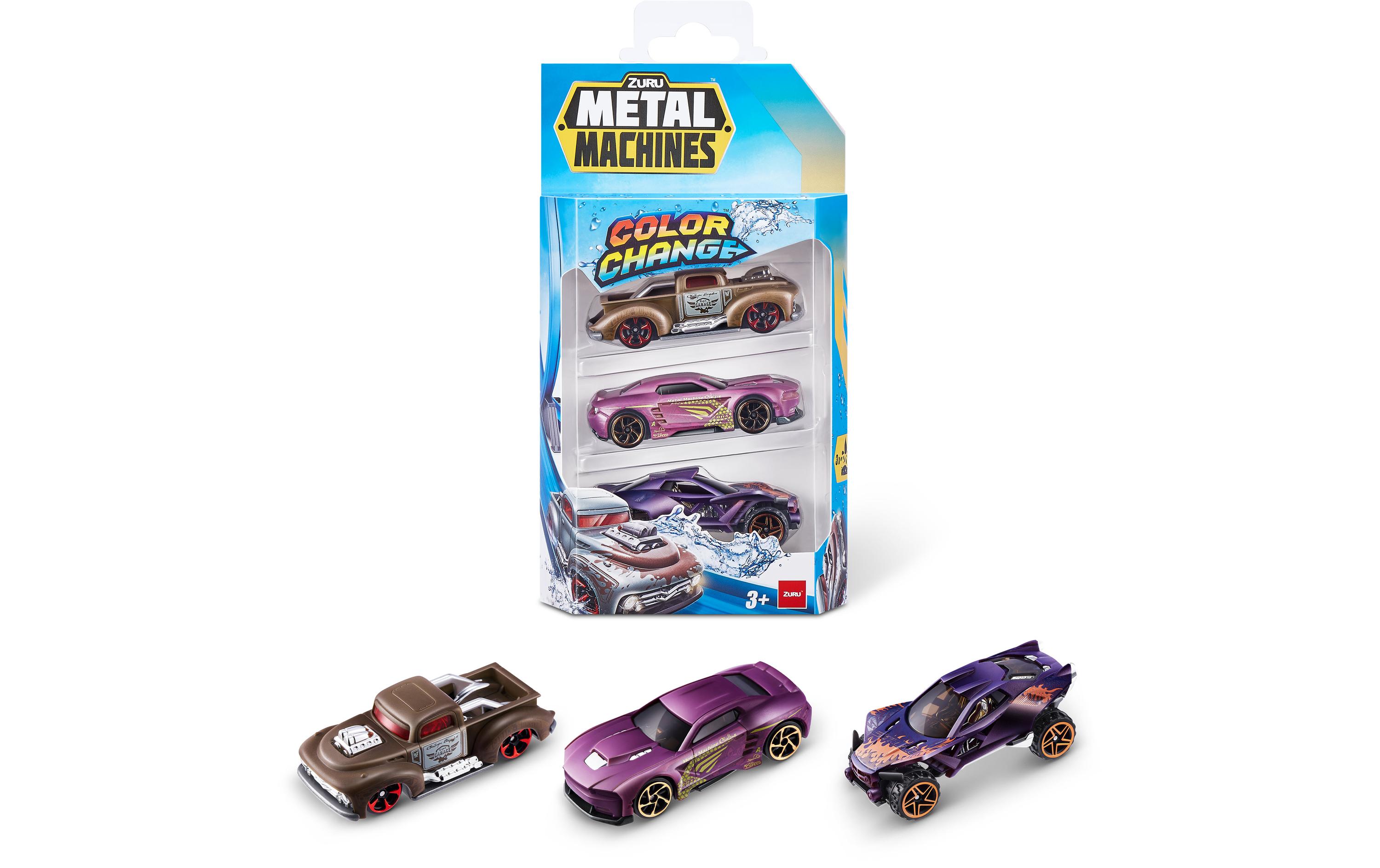 Metal Machines: Color Shifters 3er-Pack assortiertSpielzeugautos mit Farbwechseleffekt