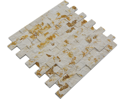 Natuursteenmozaïek MOS X3D 46 beige 30x30 cm