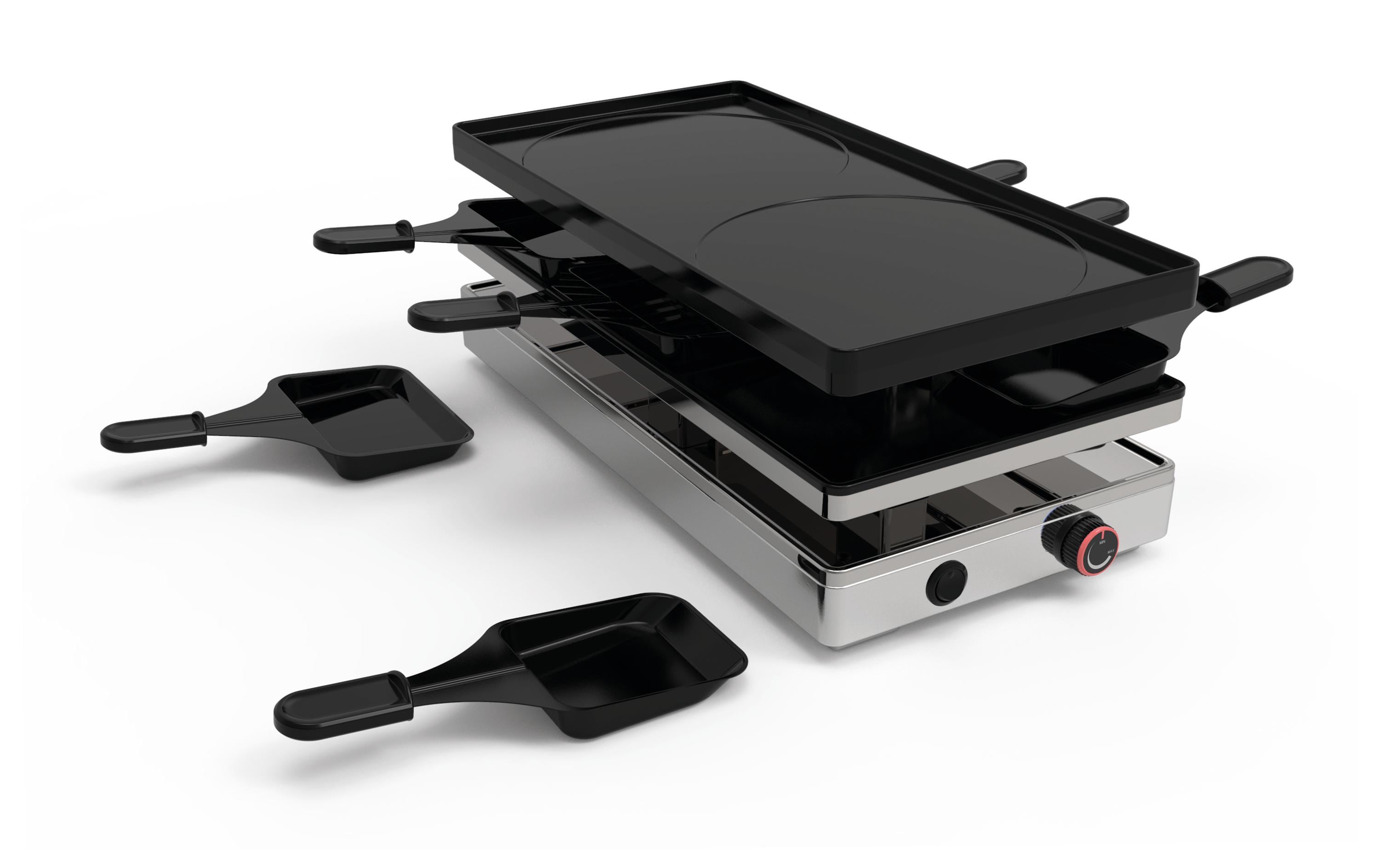 Racletteofen für 8 Personen<br>Pizza/Raclette-Grill 4-in-1