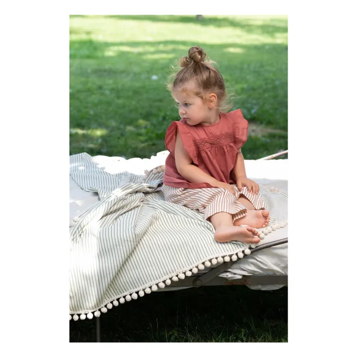 Zhoe & Tobiah Pantalon Rayé Bébé | Rouge brique