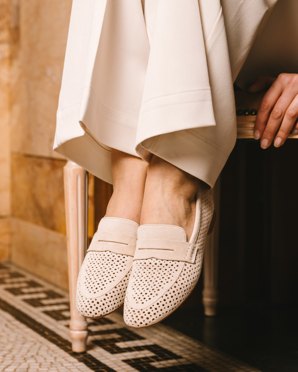 Di Lauro Toska Ecru Damesloafers