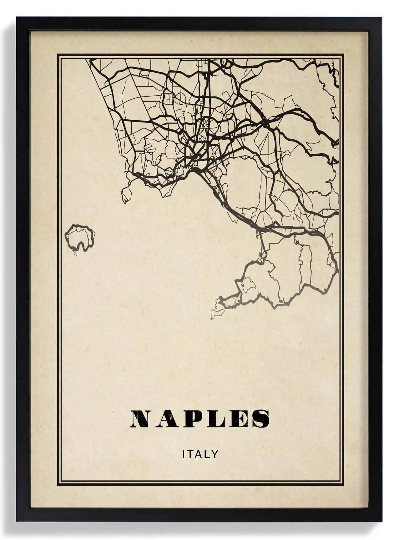 Neapel Stadt Sepia