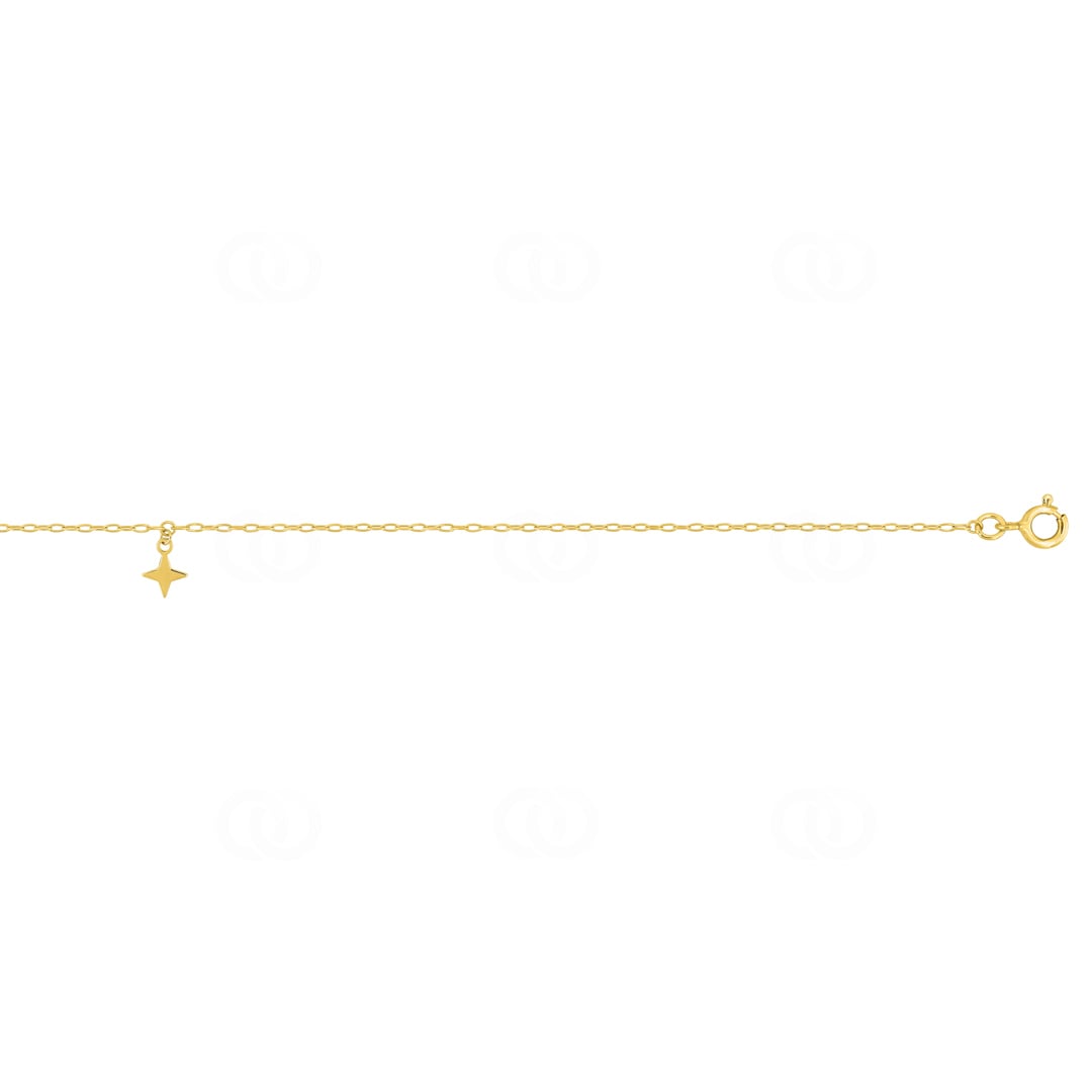 Fusskette 375/9 K Gelbgold mit Stern Charm