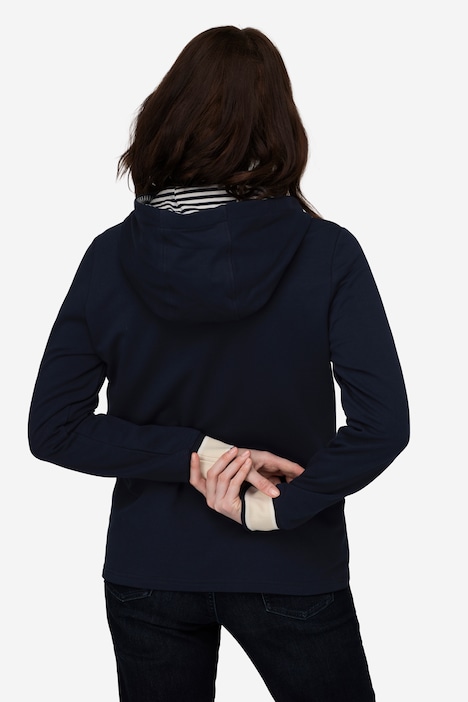 Sweatjacke, Kapuze, Zipper mit Statement Band