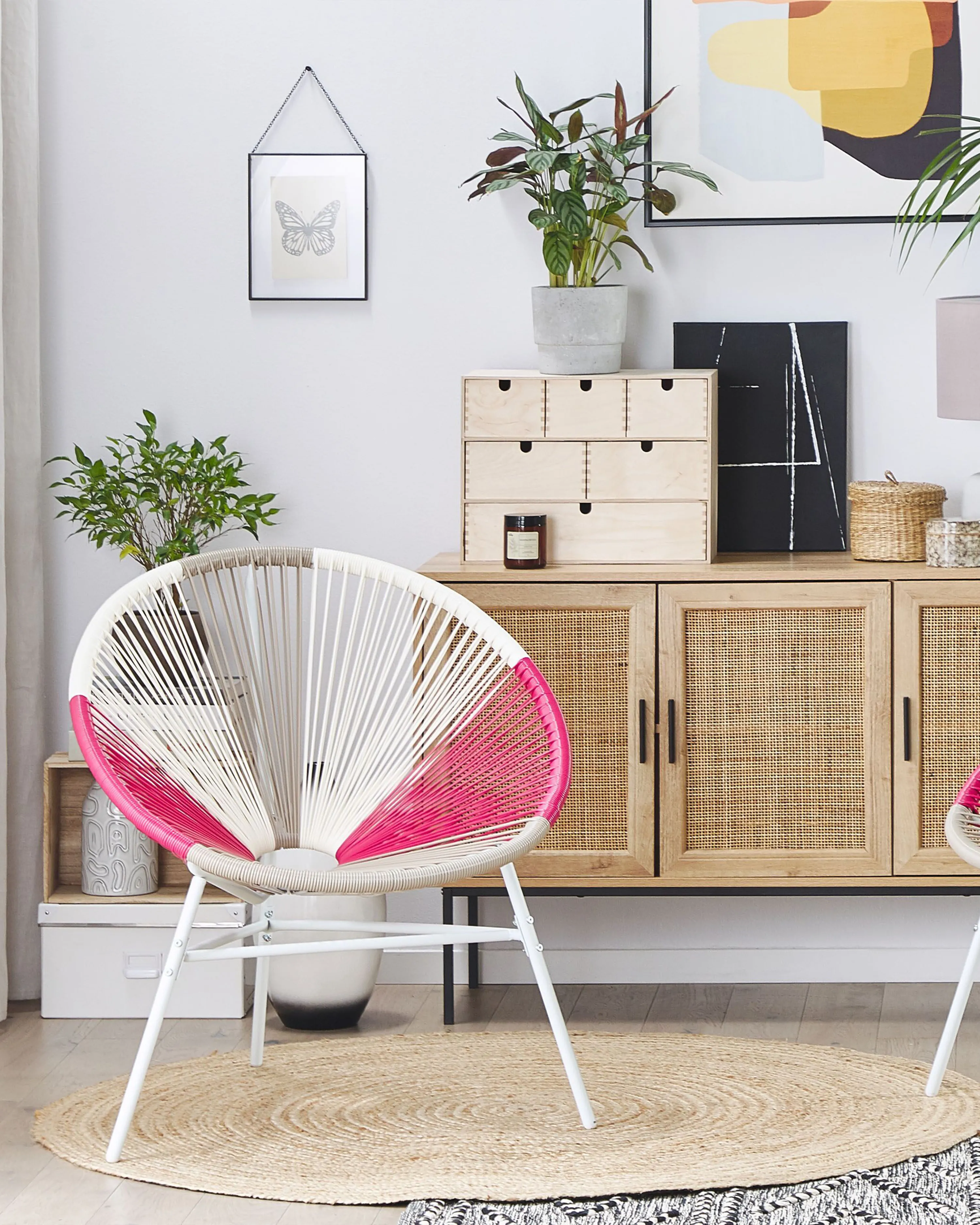 Set van 2 tuinstoelen ACAPULCO PE rotan Fuchsia
