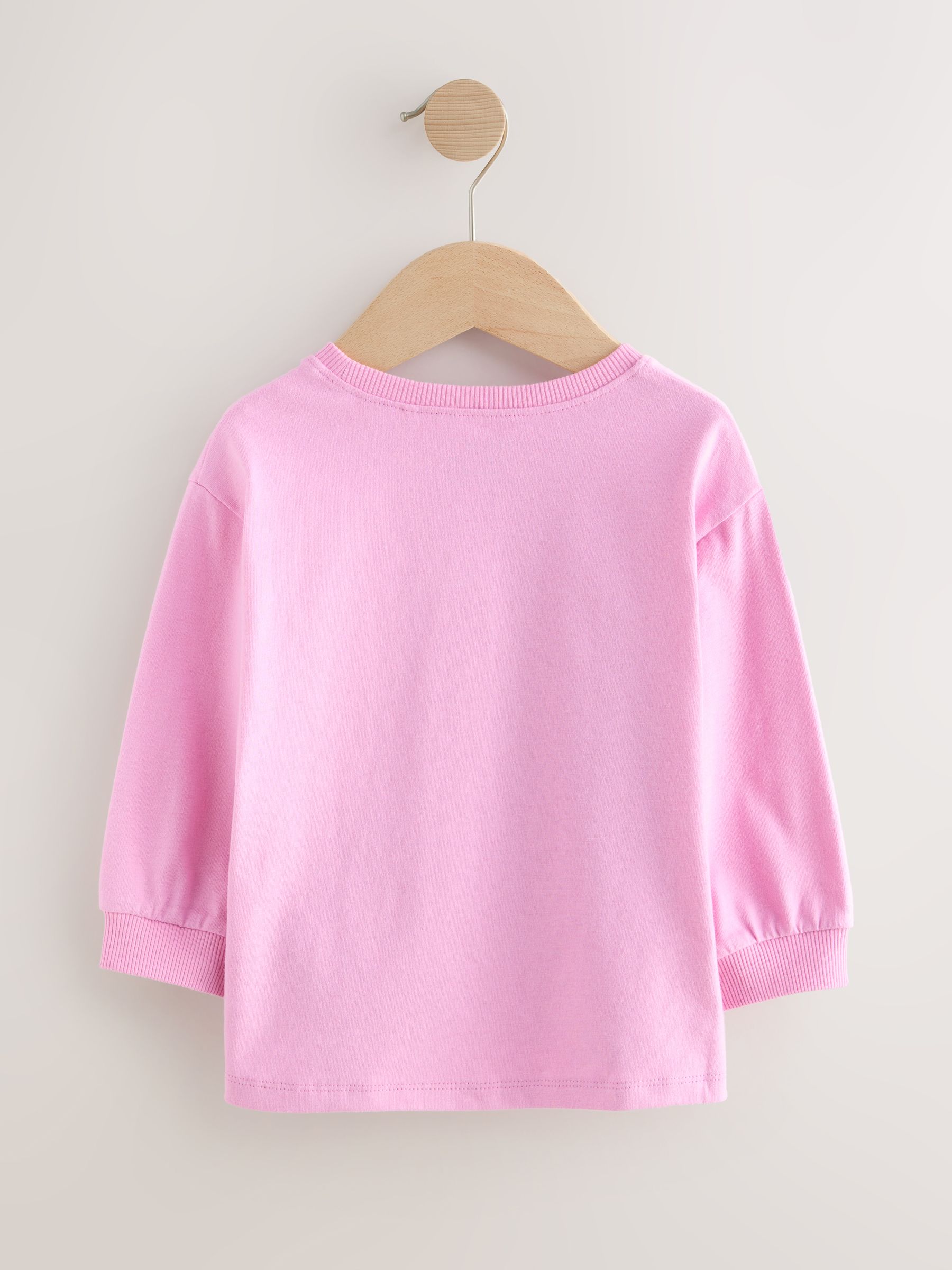 Roze - Top met lange mouwen en strikapplicatie (3mnd-7jr)