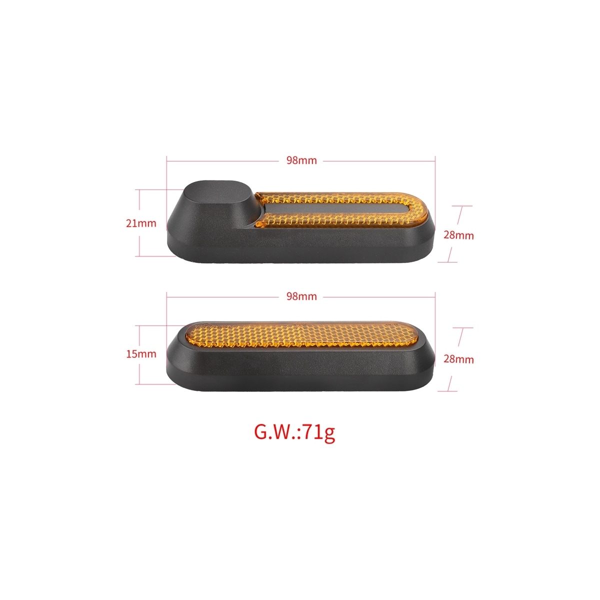 4-paknings reflekterende navdeksel for Xiaomi M365, PRO, PRO 2 og 1S - Beskyttelse og synlighet for elektriske scootere Oransje