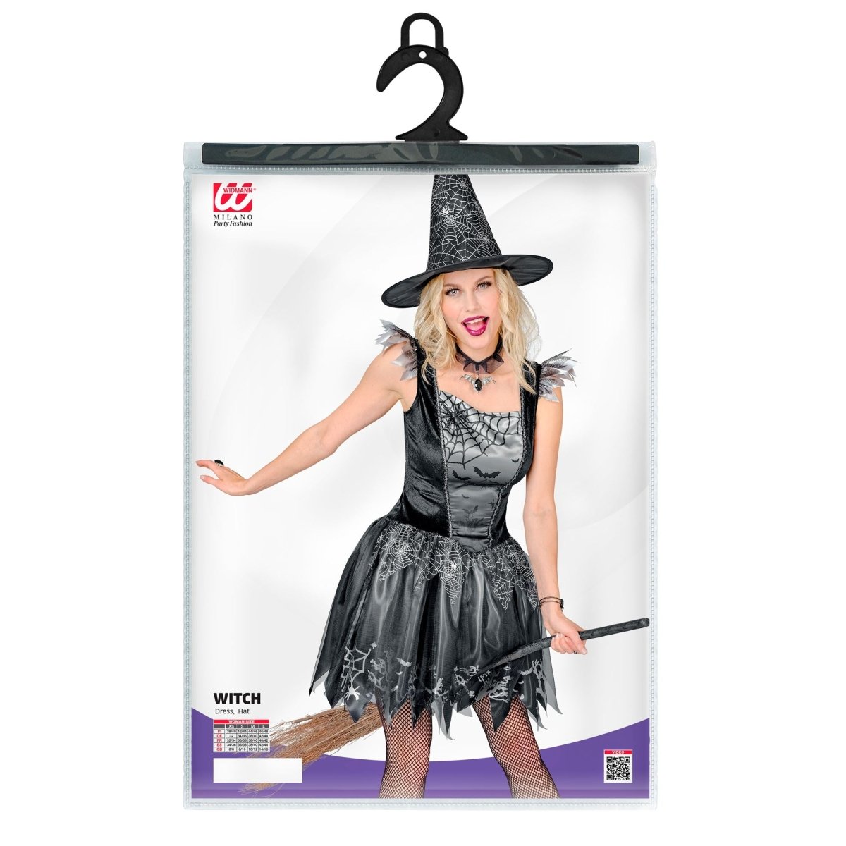Halloween Kostuum Zwart Zilver Dames Heks