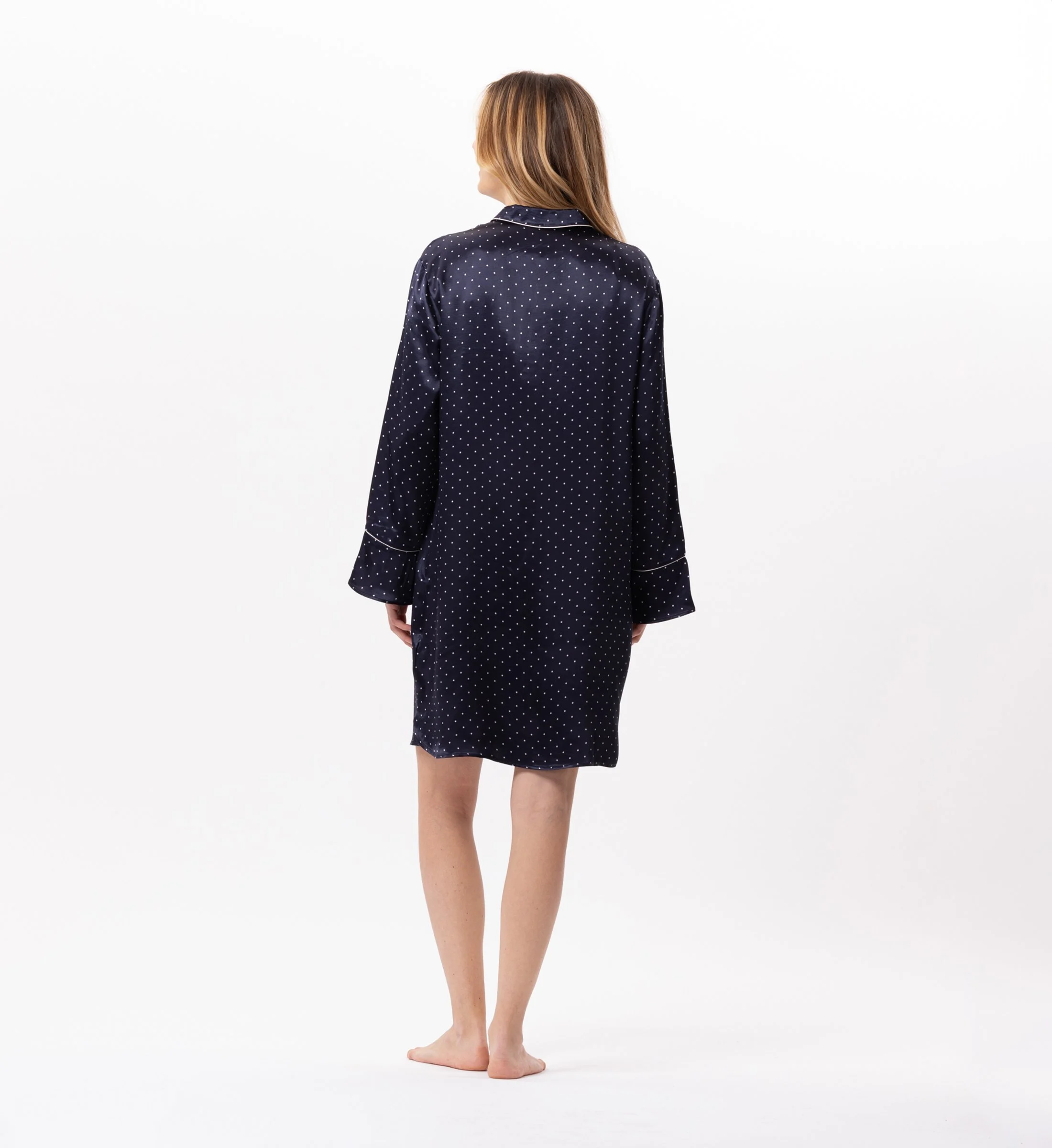 Liquette boutonnée en viscose | Bleu