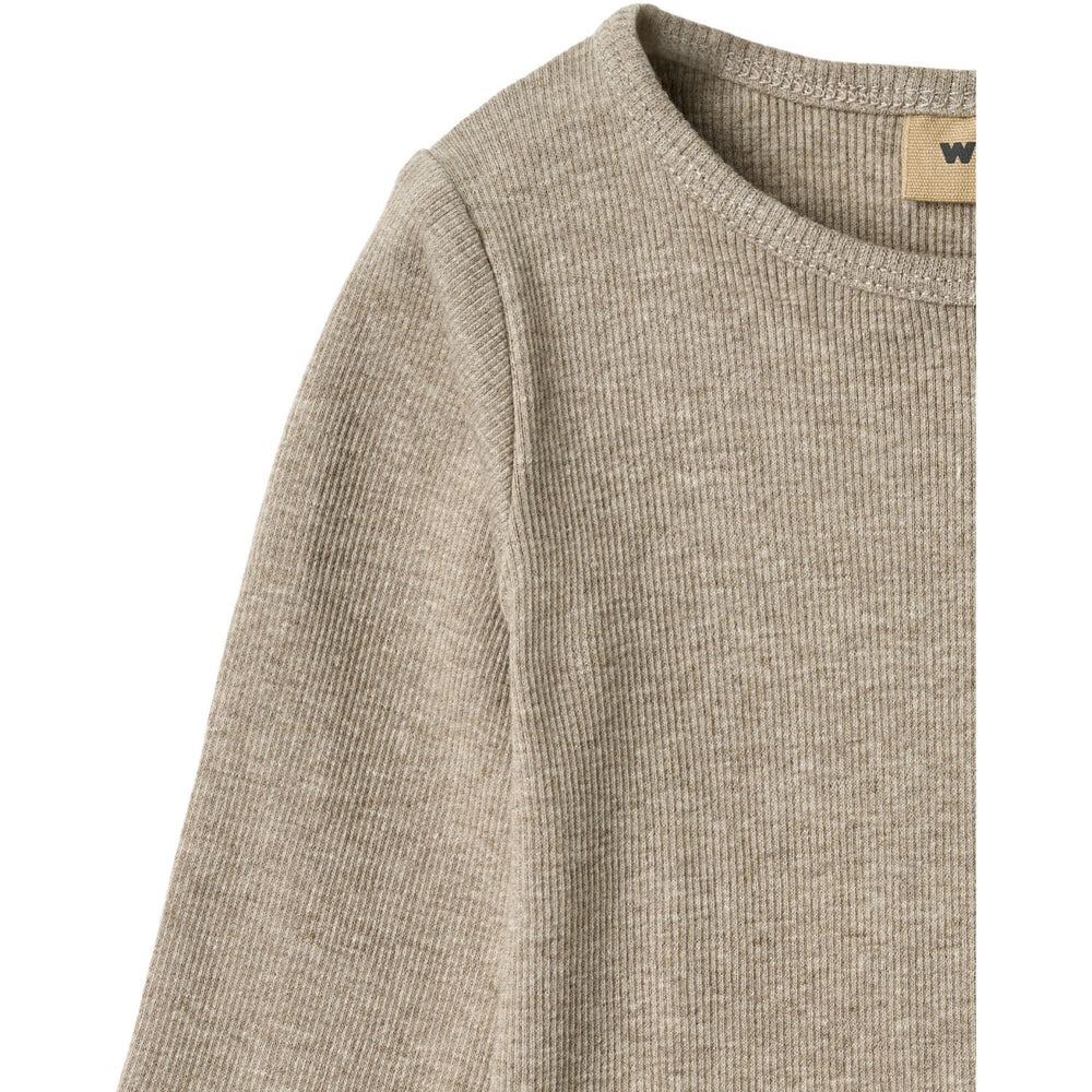 Køb Wheat Gravel Melange Rib Body L/S Spencer
