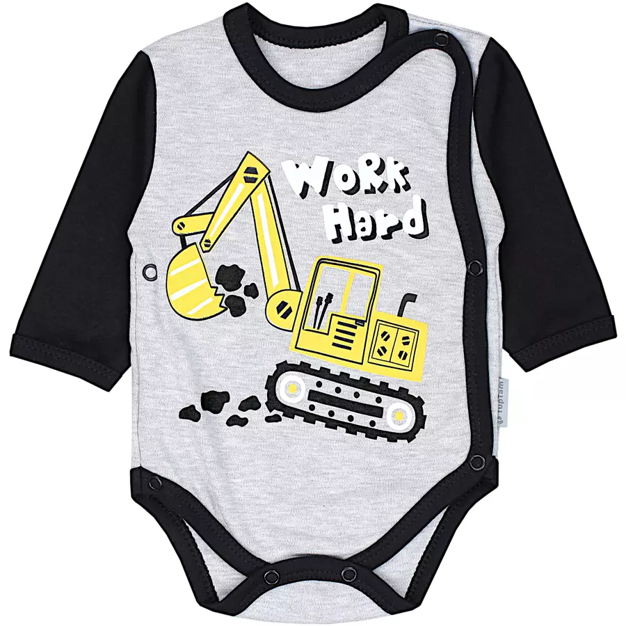 TupTam Baby Langarm Wickelbody im 5er Set grauhellblau