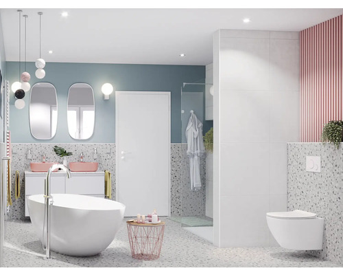 Jungborn wandclosetset FOUR 51, randloos, glanzend wit, met toiletzitting en softclose-mechanisme