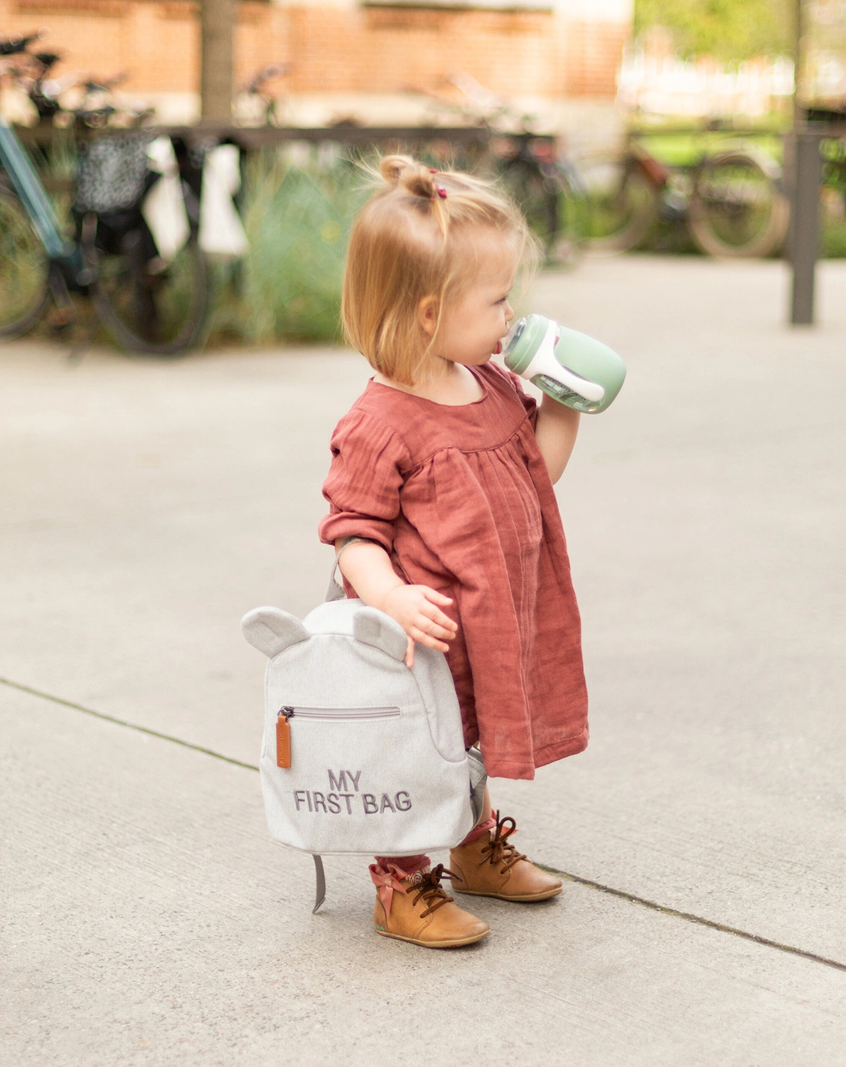 Kinderrucksack MY FIRST BAG (20x8x24) in canvas grau