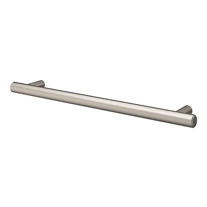 Poignée de meuble en T GoodHome Dizel acier effet nickel satin gris l.232mm x l.12mm x H. 35mm entraxe 192mm