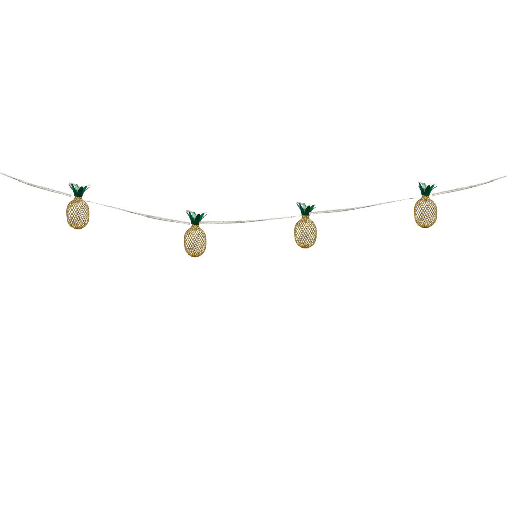 Cordon de lampe - lanterne ananas led - 10 lumières - énergie solaire