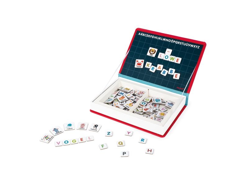 Janod Beschäftigungsspielzeug Magnetbuch Alphabet -DE- Magnetisches Variations- und Kombinationsspielzeug