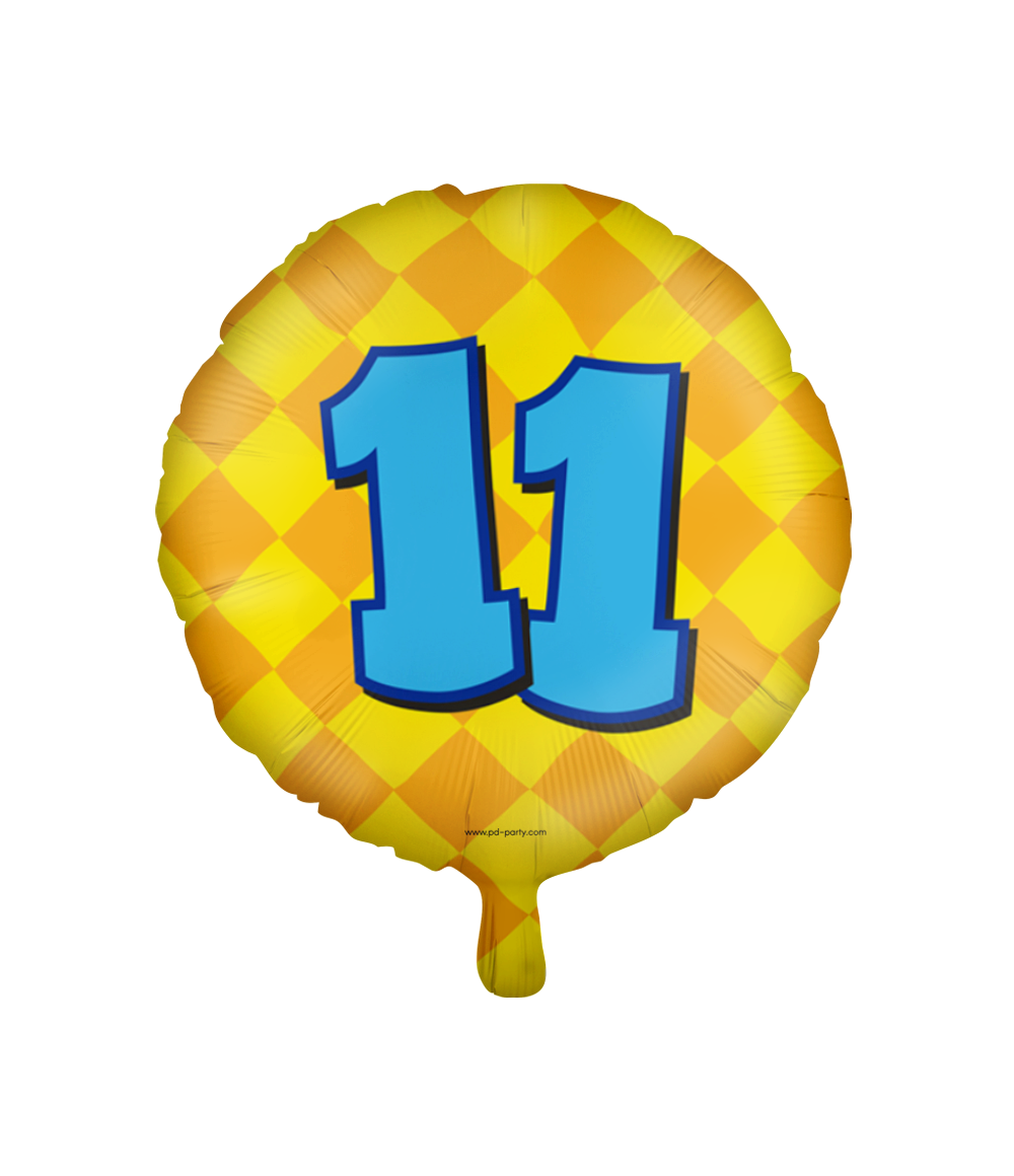 Helium Ballon 11 Jaar Gekleurd Leeg 46cm
