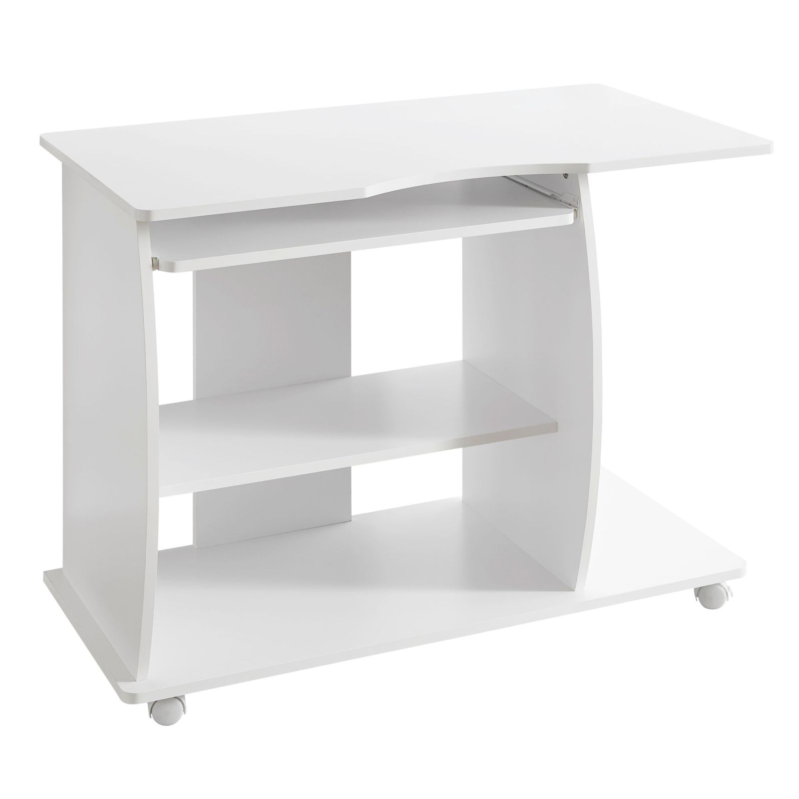 Schreibtisch - weiß - mit Tastaturauszug - 90 cm breit
