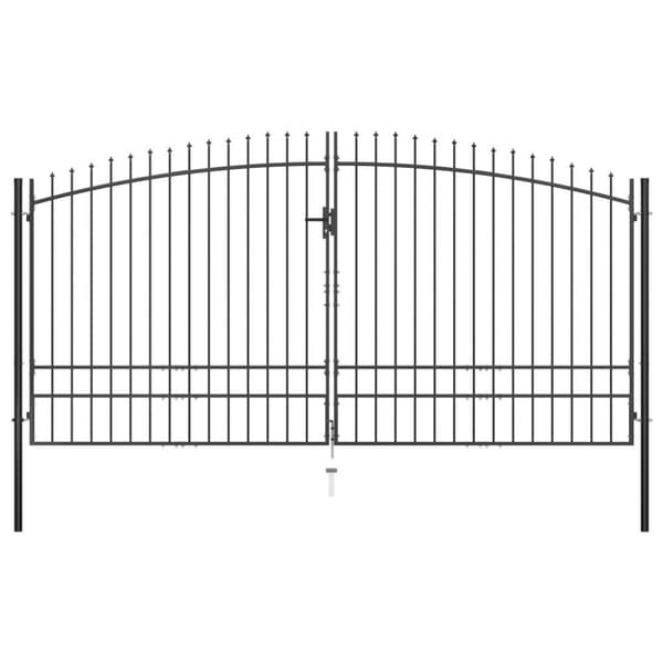 vidaXL Dobbel hageport med spydhoder 400x248 cm