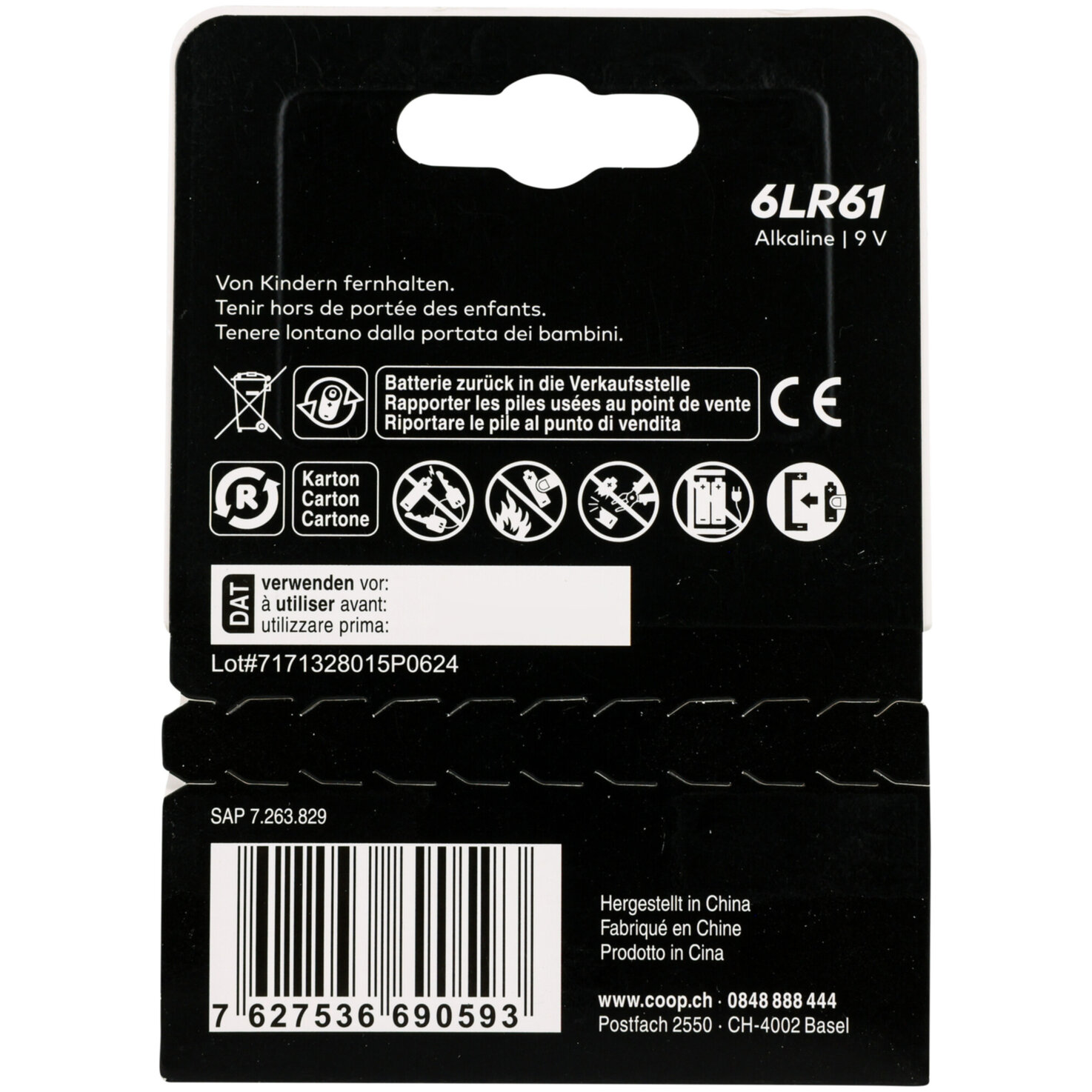 satrap Batterie 9V/6LR61 1 Stück