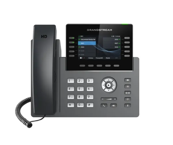 Grandstream GRP2615 - VoIP-telefon med opkalds-ID/opkald venter - IEEE 802.11a/b/g/n/ac (Wi-Fi) - 3-vejs opkaldskapacitet - SIP, RTCP, RTP, SRTP - med 6 linier - 4 linier