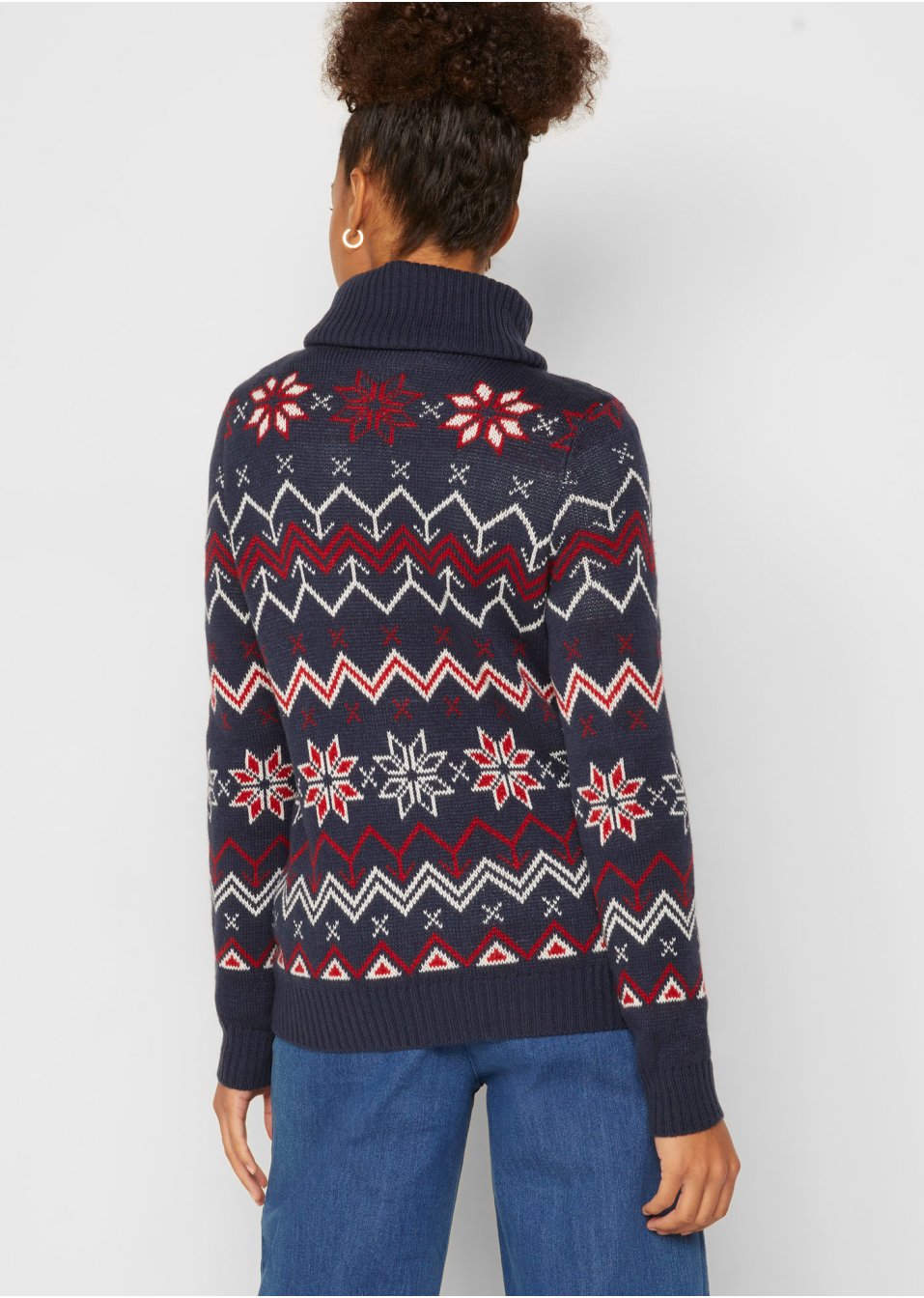Pull col roulé avec motif norvégien