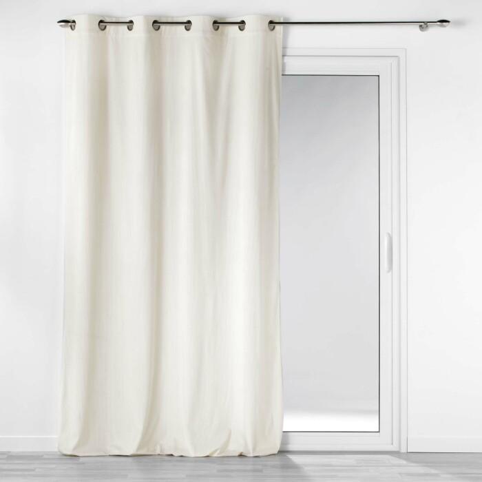 RIDEAU OEILLETS 140X260CM VELOURS COTELE CASUAL NATUREL
