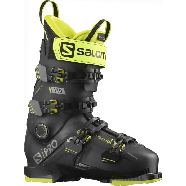 Chaussure de ski SALOMON S/PRO 110 GW BLACK ACID GREEN DARK SILVER METALLIC