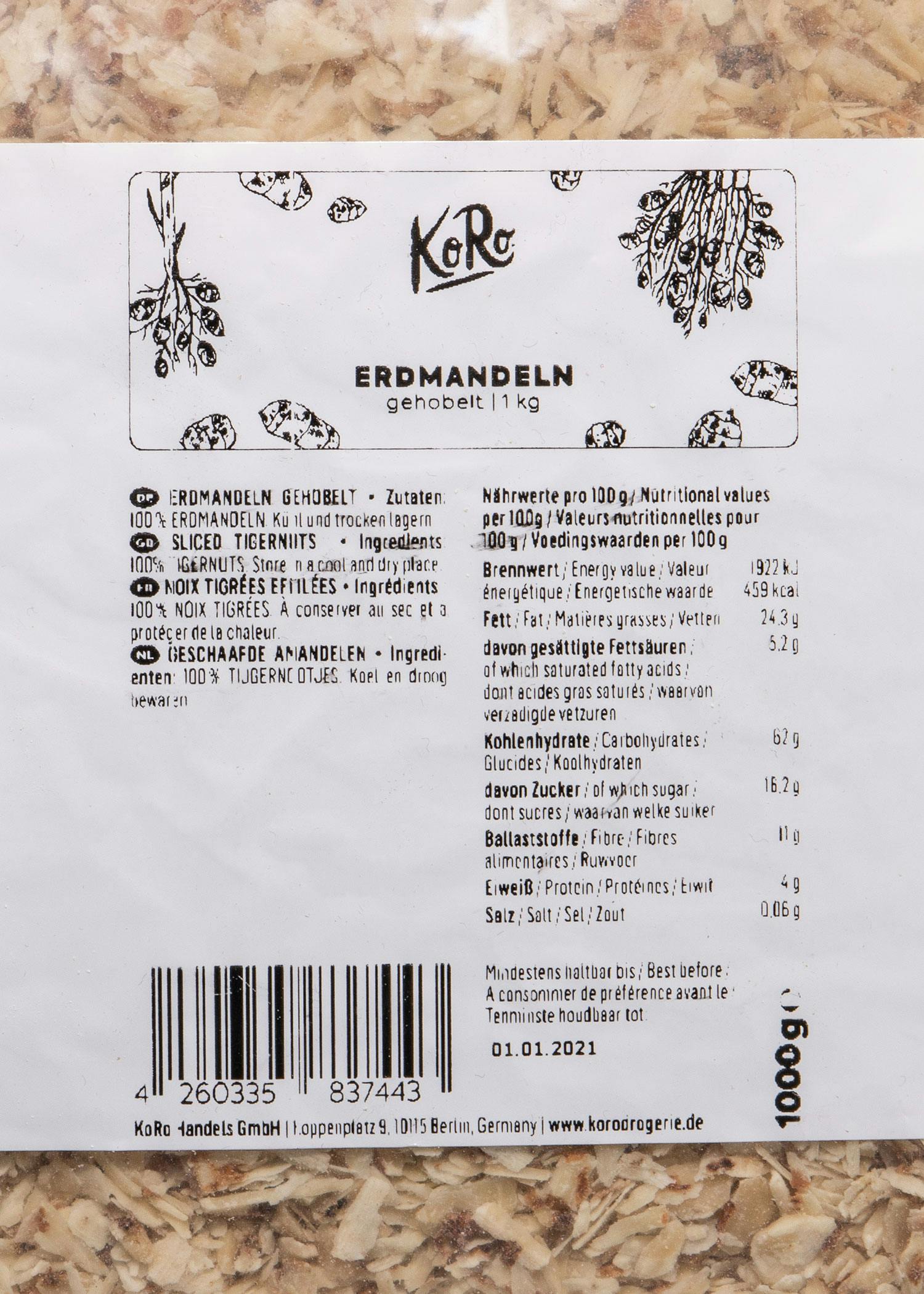 Gehobelte Erdmandeln 1 kg