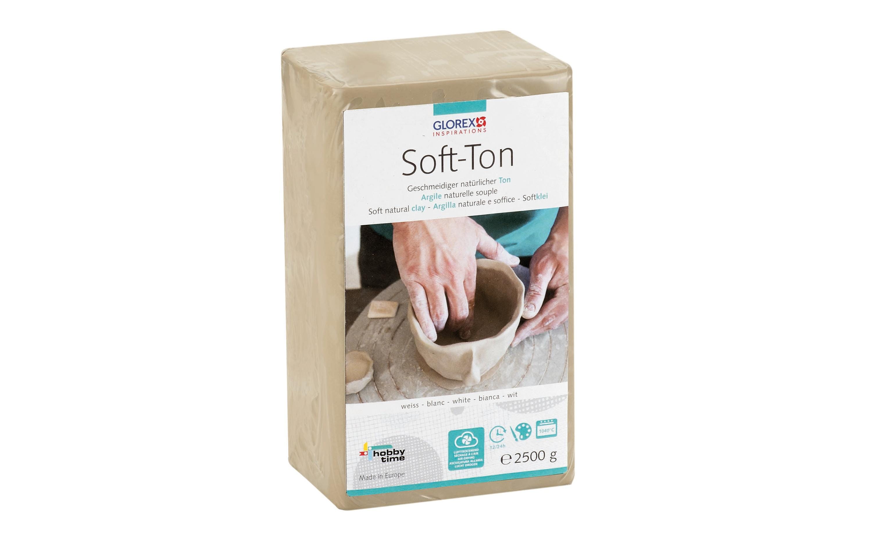 Modelliermasse Soft-Ton 2500g, weissTonartige Modelliermasse auf natürlicher Basis
