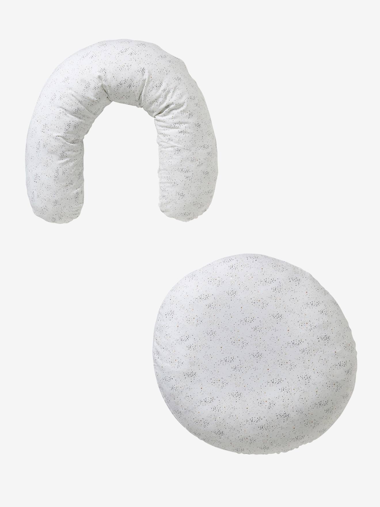 Travesseiro de maternidade Vertbaude Evolution, branco intenso com estampa.