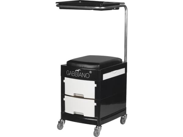 Activeshop POMOCNIK - TABORET DO PEDICURE 16 PLUS CZARNY/BIAŁY