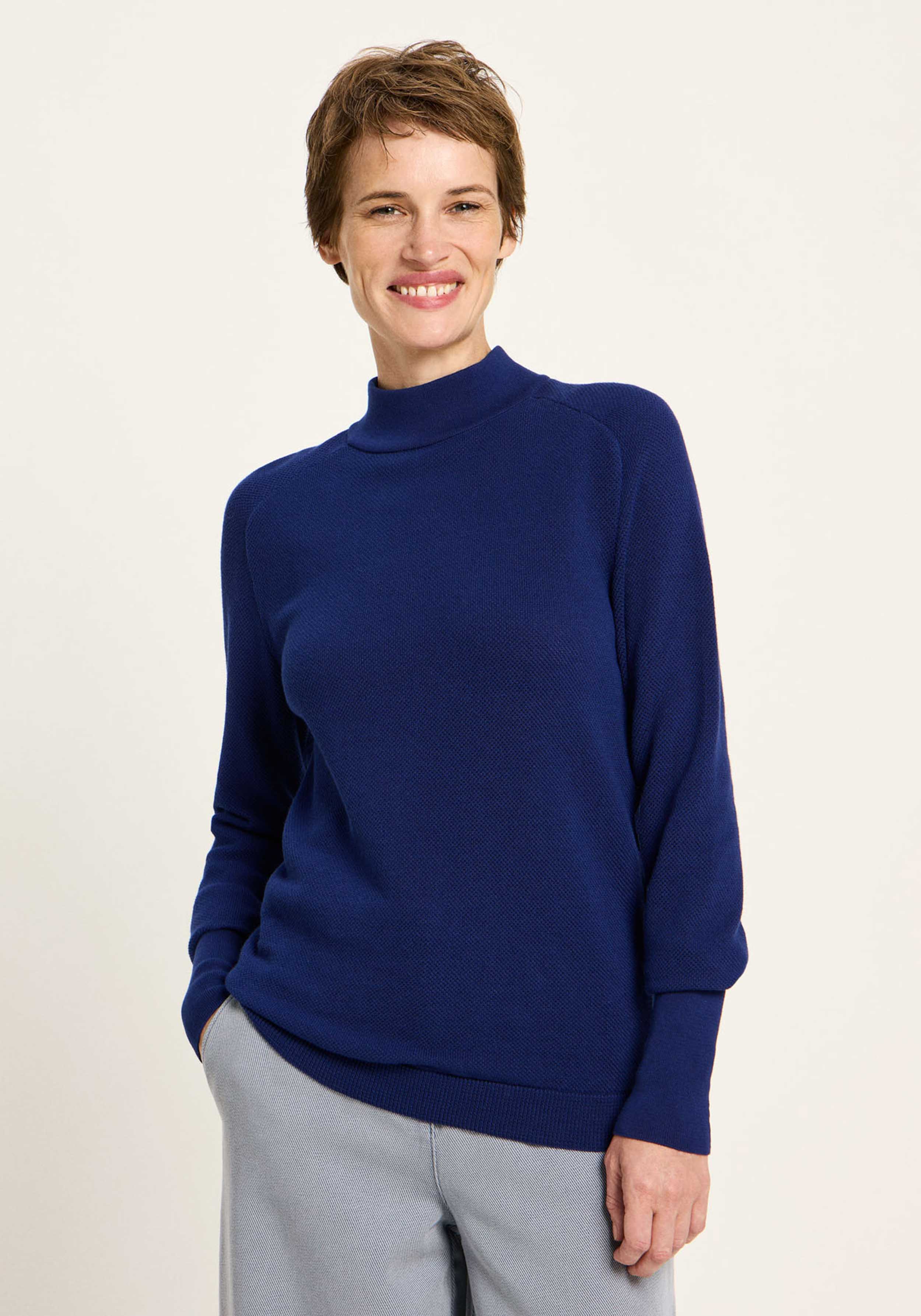 Lanius Rollkragenpullover Purple Blue