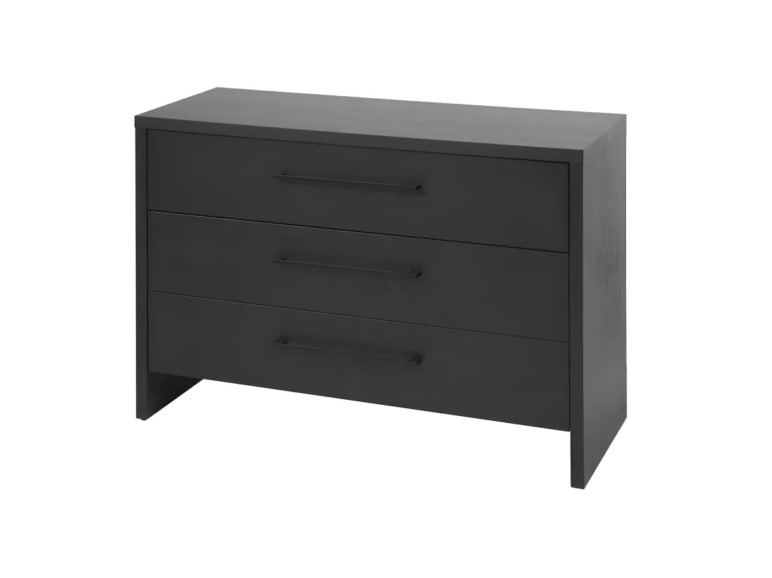 Chambre complète 140x190/200 cm à led Bois Noir - UNYS n°1