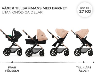 Kinderkraft MOOV 2 3-in-1 Kombivogn, Sand Beige