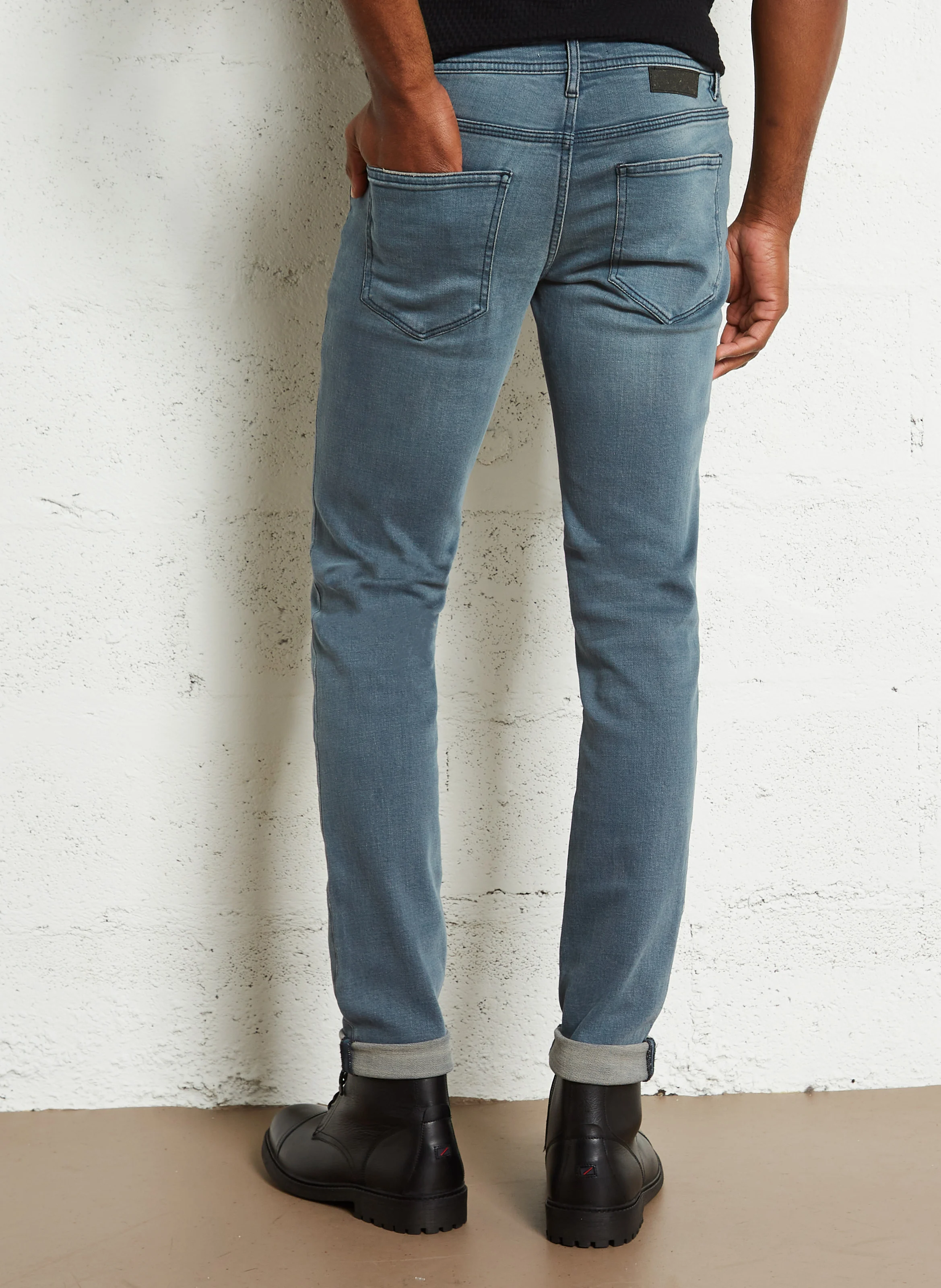 Jean slim en coton bio stretch| Jean Délavé