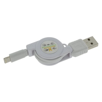 Q-Link laadsnoer kabelroller iPhone light 0.75 meter wit
