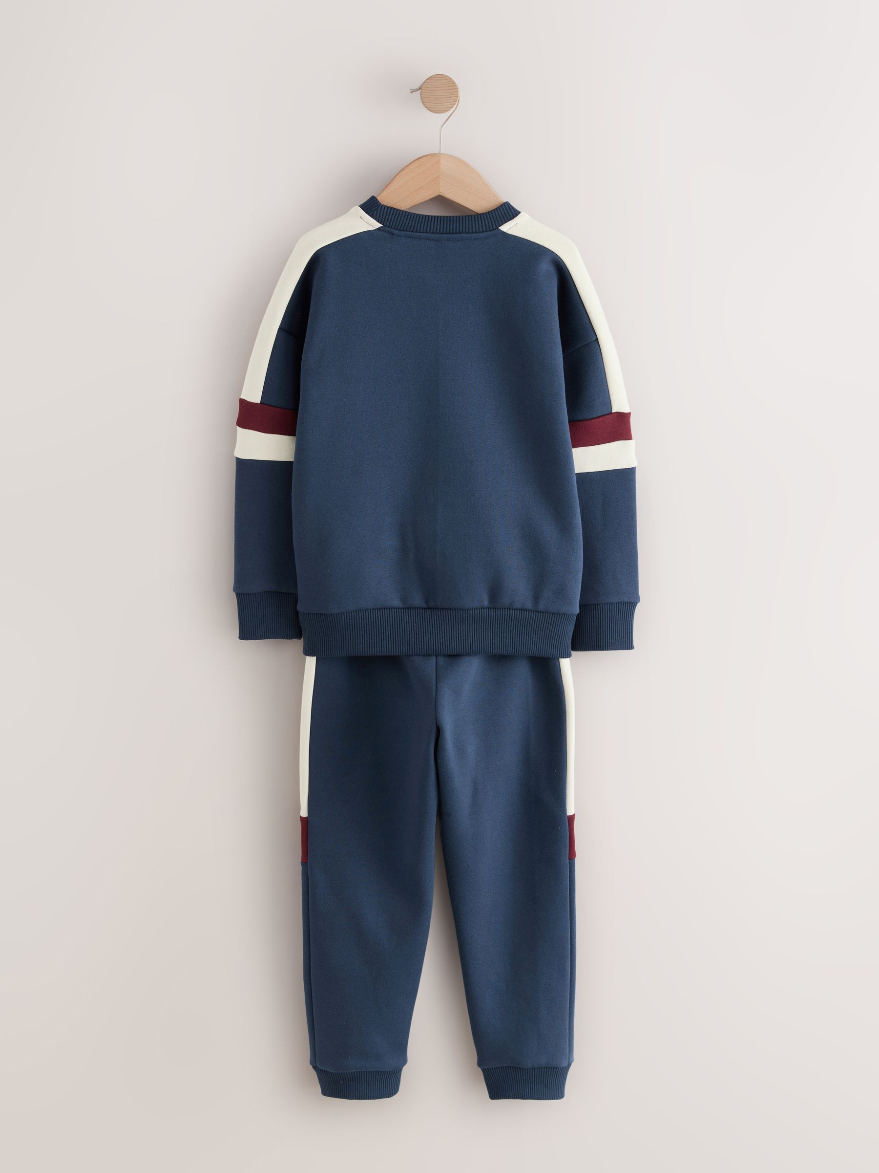 Marineblauw - Colourblock Crew Set
