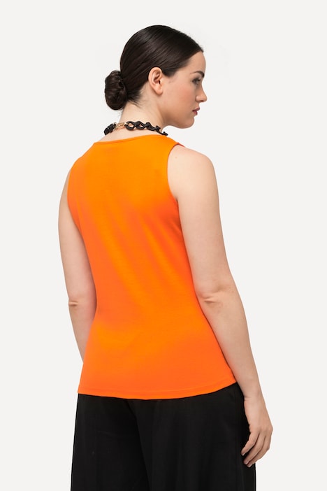 Top, Rippjersey, Slim, V-Ausschnitt, ärmellos