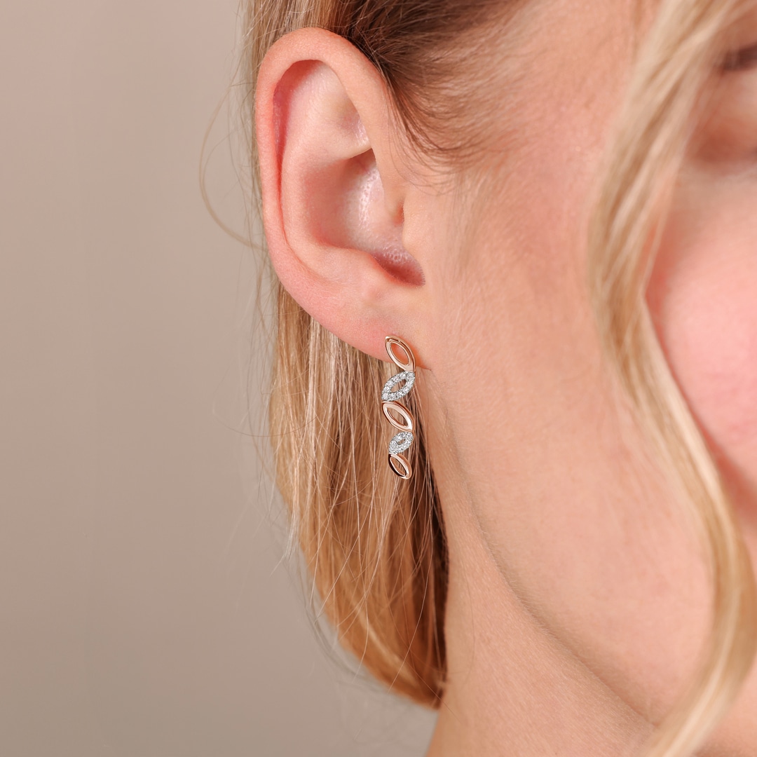 Ohrhänger 750/18 K Roségold mit Diamanten 0.23 ct H/si